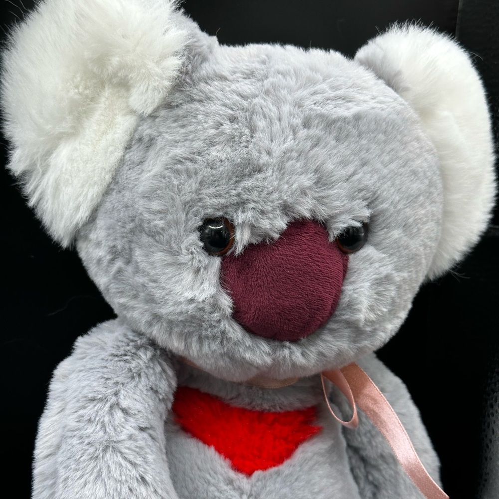 Koala Bear Plush Gray Heart World’s Softest Plush Stuffed Animal 15” Red Hearts - Picture 2 of 16